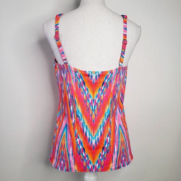 Coco Reef Wavy Retro Pattern Tankini Swim Top - Picture 2 of 9